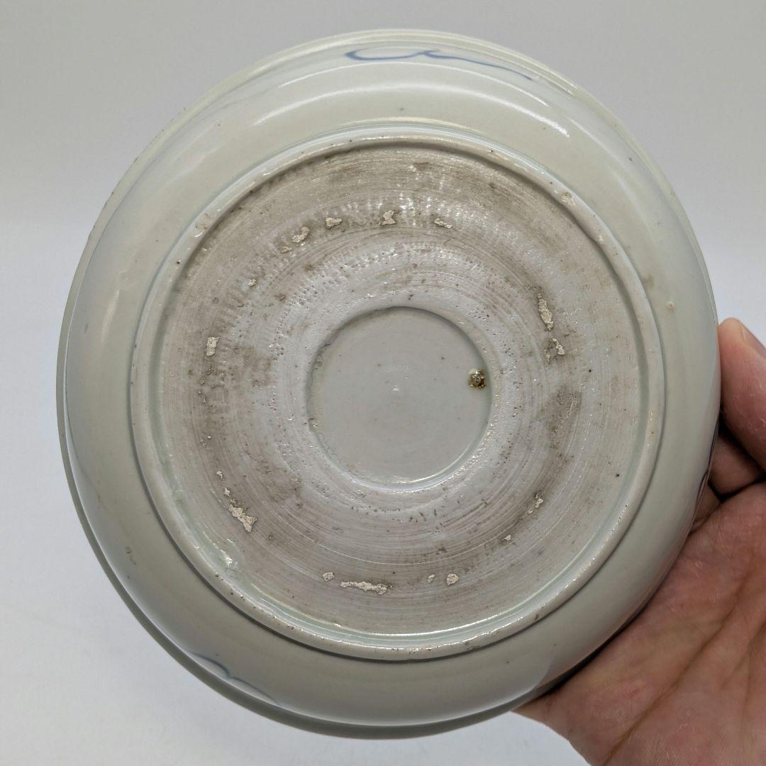 江戸末期 古伊万里 くらわんか皿 染付山水図 食器 有田焼 伊万里焼 中鉢 小鉢