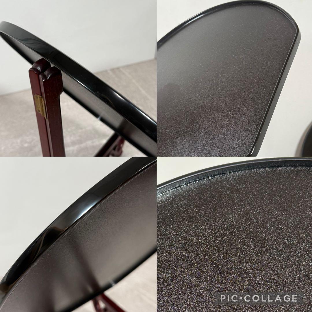 輪島屋本店謹製 輪島塗 卓上膳 五客 天然木 本漆 地の粉下地 半月膳