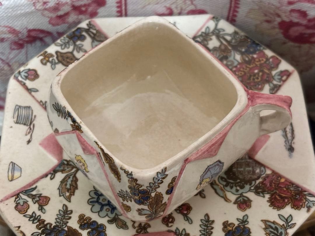 希少フランスアンティーク　サルグミンヌ　アンファンリシャールのカップ&ソーサー④