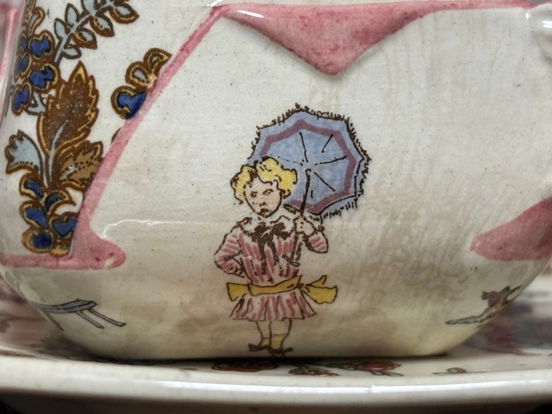 希少フランスアンティーク　サルグミンヌ　アンファンリシャールのカップ&ソーサー④