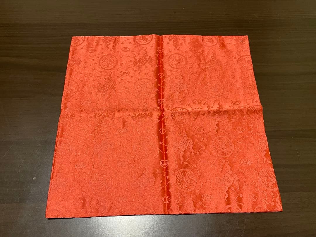 茶道用帛紗 赤 木箱付き ふくさ 土田友湖　帛紗