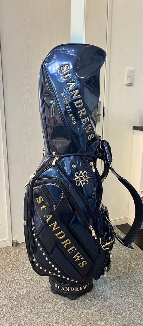 カ*ン様 St Andrews セントアンドリュース　ゴルフバッグ ネイビー×ゴ
