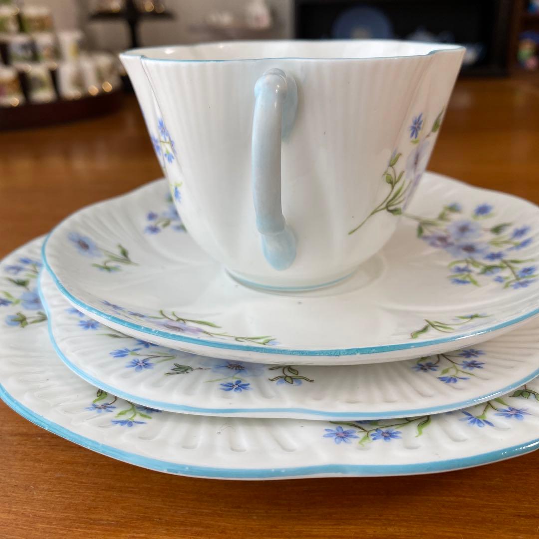シェリー　ブルーロック　カップ　ソーサー　プレート2枚　カルテット