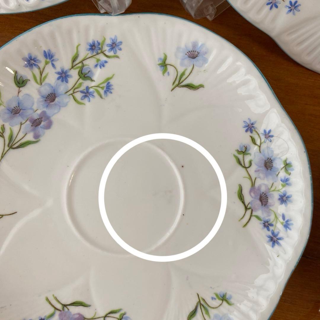 シェリー　ブルーロック　カップ　ソーサー　プレート2枚　カルテット