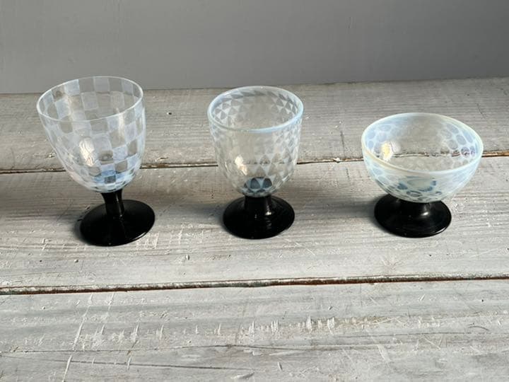 明治 大正 ビンテージグラス 硝子 3個セット