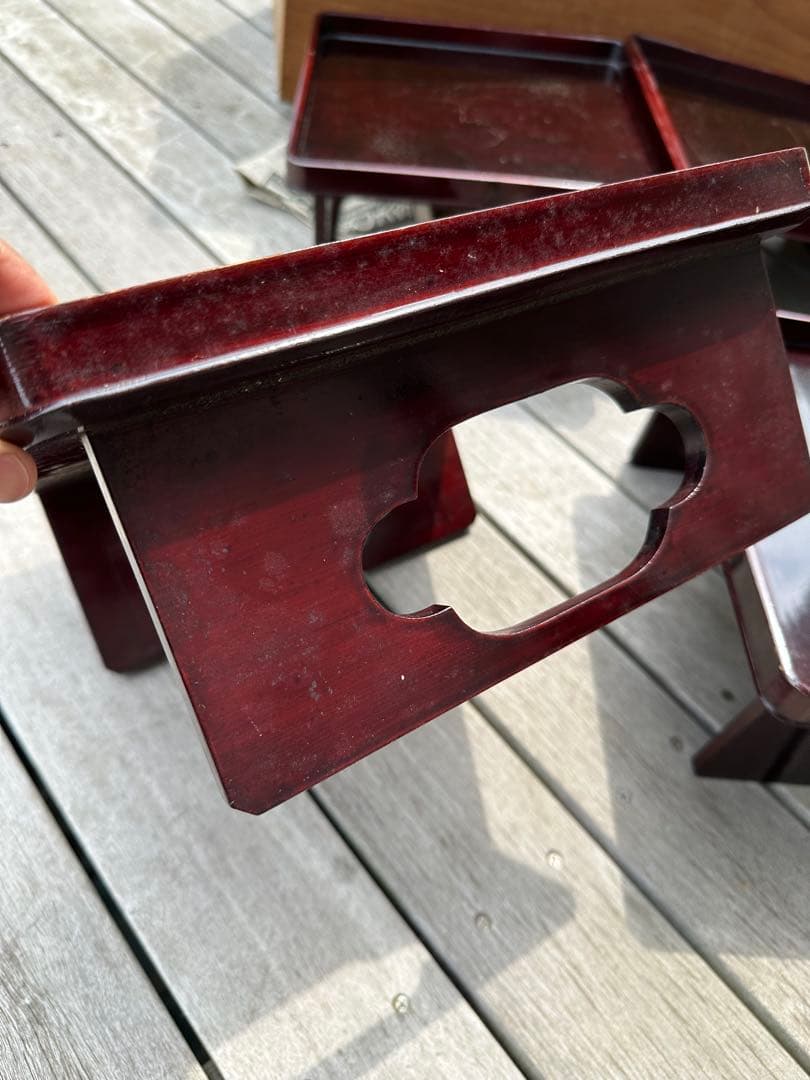 木曽漆器　春慶塗　お膳　8客