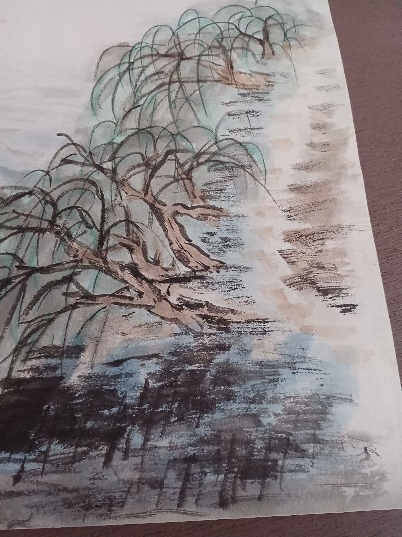 EDOYA　水墨画　オリジナル原画 大陸山河彩色　裏打ち済み