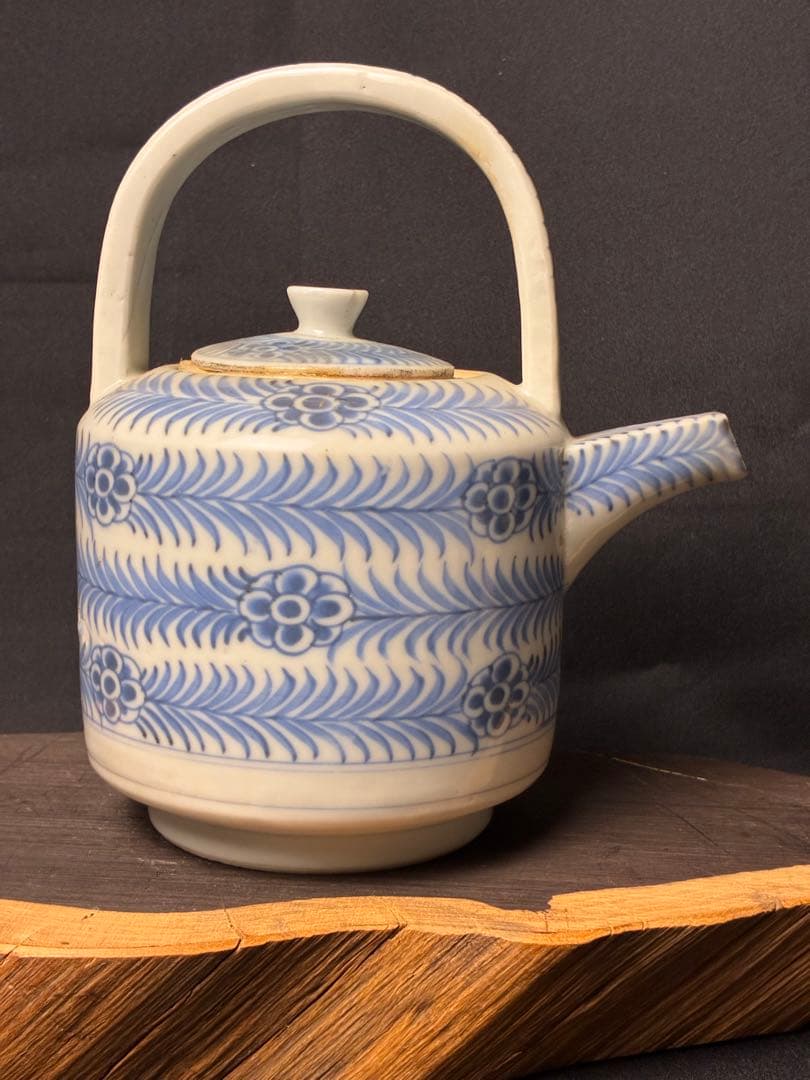 染付 花唐草 水注 水次 煎茶道具 A-25