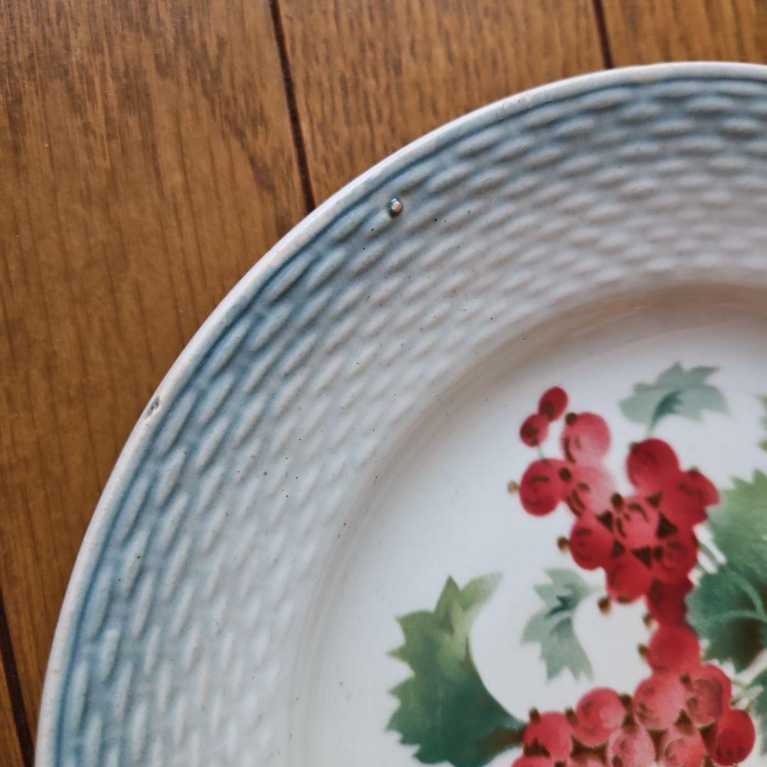 フルーツ柄デザートプレート3枚セット　サンタマン製　フランス蚤の市　美品