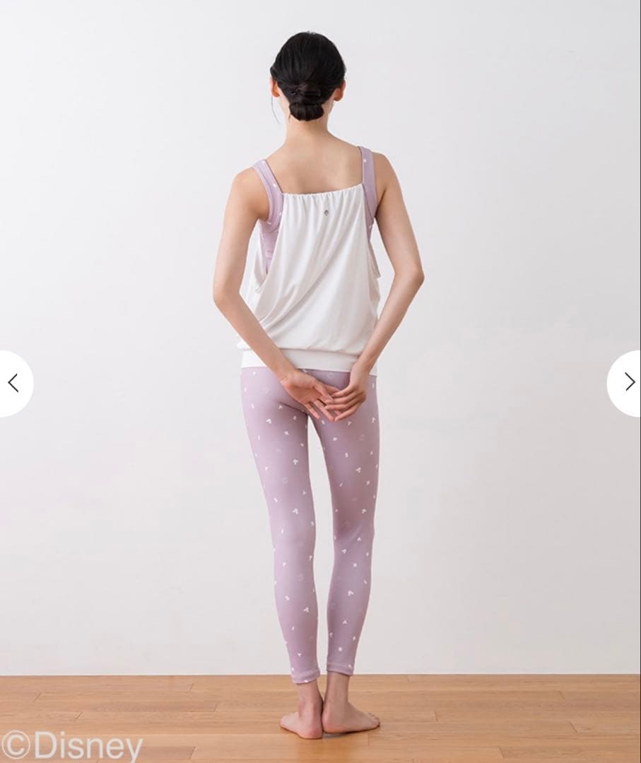 新品【SUKALA】レイヤードタンク＆レギンスセットアップ(LL/ミニーマウス)