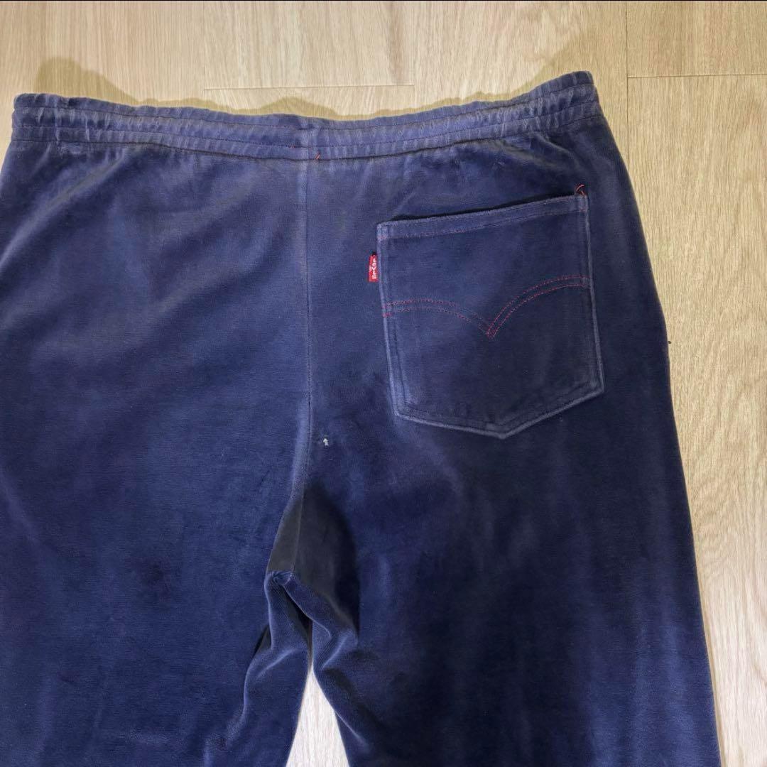 値下げ〇 希少 リーバイス ネイビー フリースジャージパンツ 赤ライン
