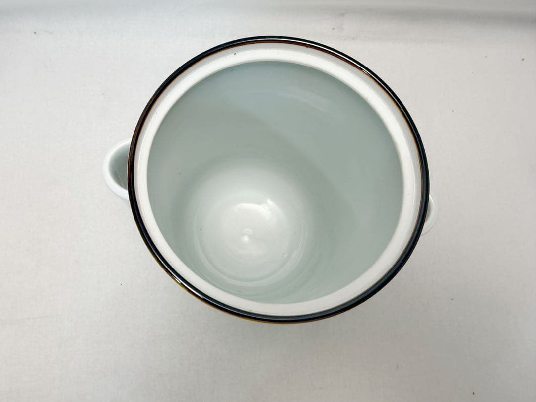 未使用 茶道具 玉堂窯 染付 山水絵 細水指 管耳付 底印 紙箱