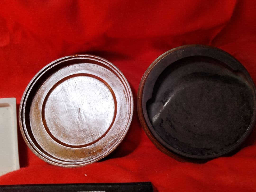 硯セット　ミニサイズ　丸形　東京老舗高級油煙古墨　習字