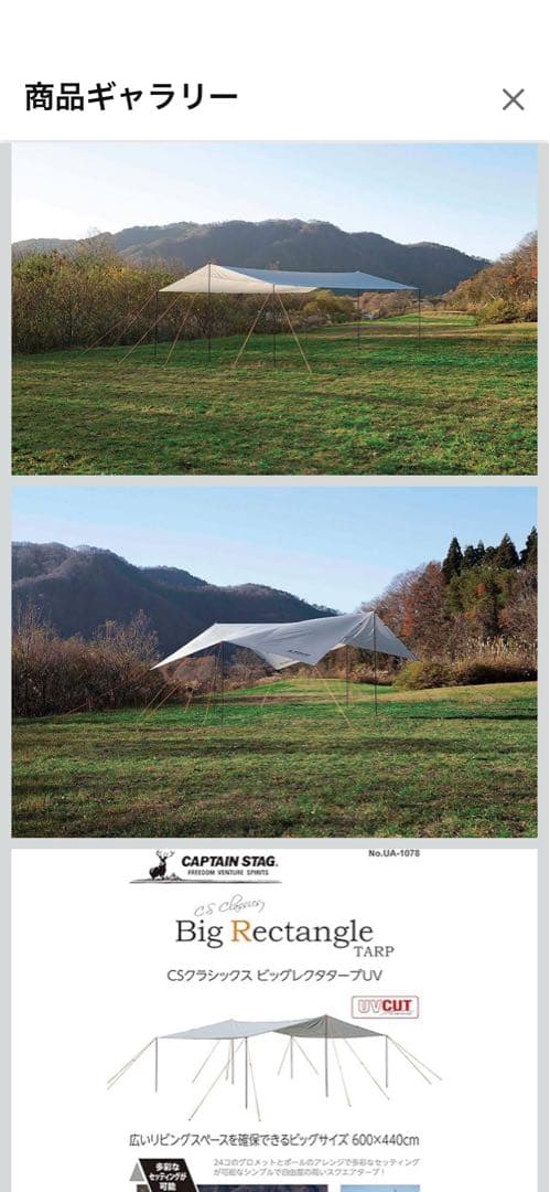 CAPTAIN STAG タープ UA-107B 600x440cm