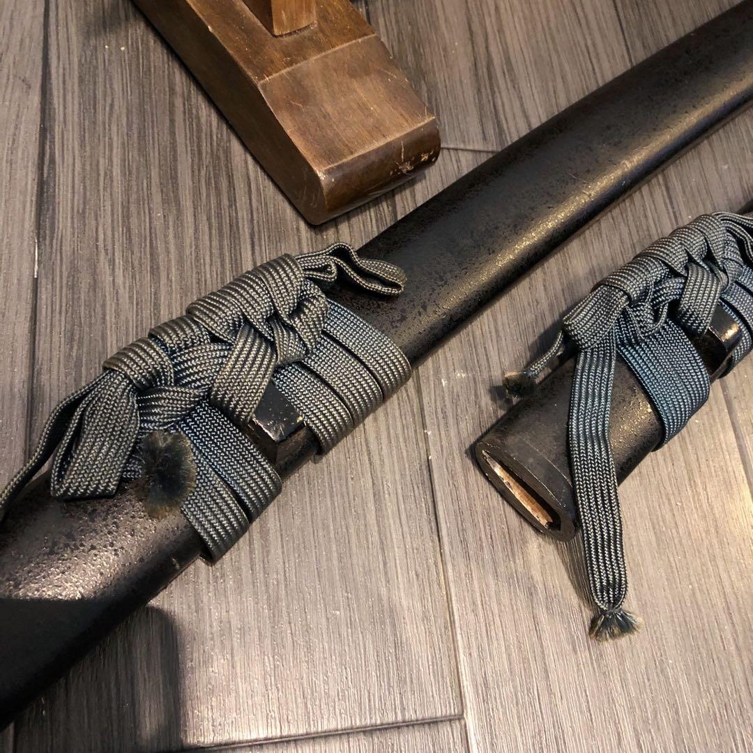 本格模造刀　龍梵字刻印　居合刀　 美術刀剣　太刀　脇差　大小セット　緑拵え