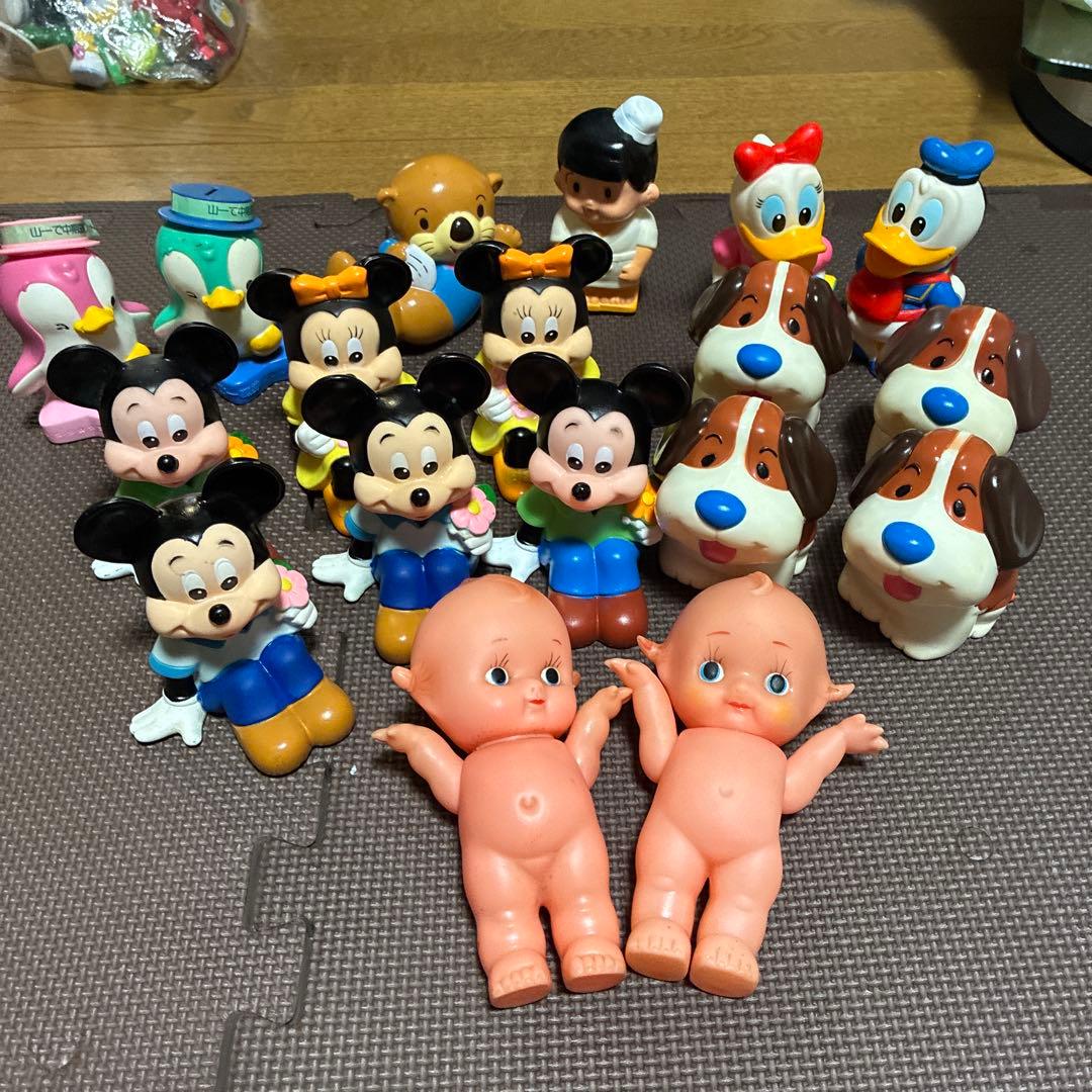 超希少ディズニーレトロ　ソフビ貯金箱ミッキーマウスキューピー山一三菱ワリコー三洋