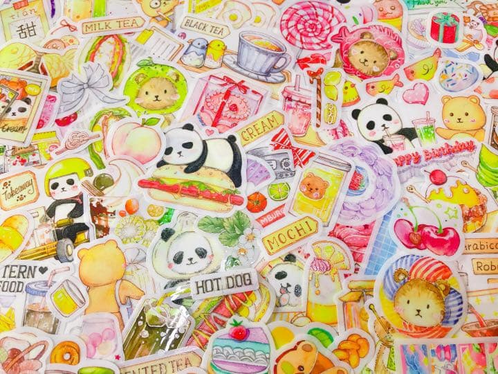 可愛いい❤️❤️フレークシール( ⸝⸝•ᴗ•⸝⸝ )くまパンの仲良し喫茶店♡♡新柄