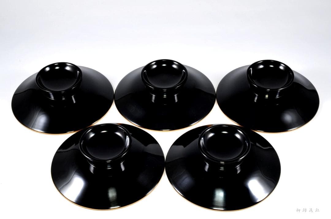 堂畑勝峯 輪島塗 塩釜蒔絵 茶托・銘々皿 五 共箱