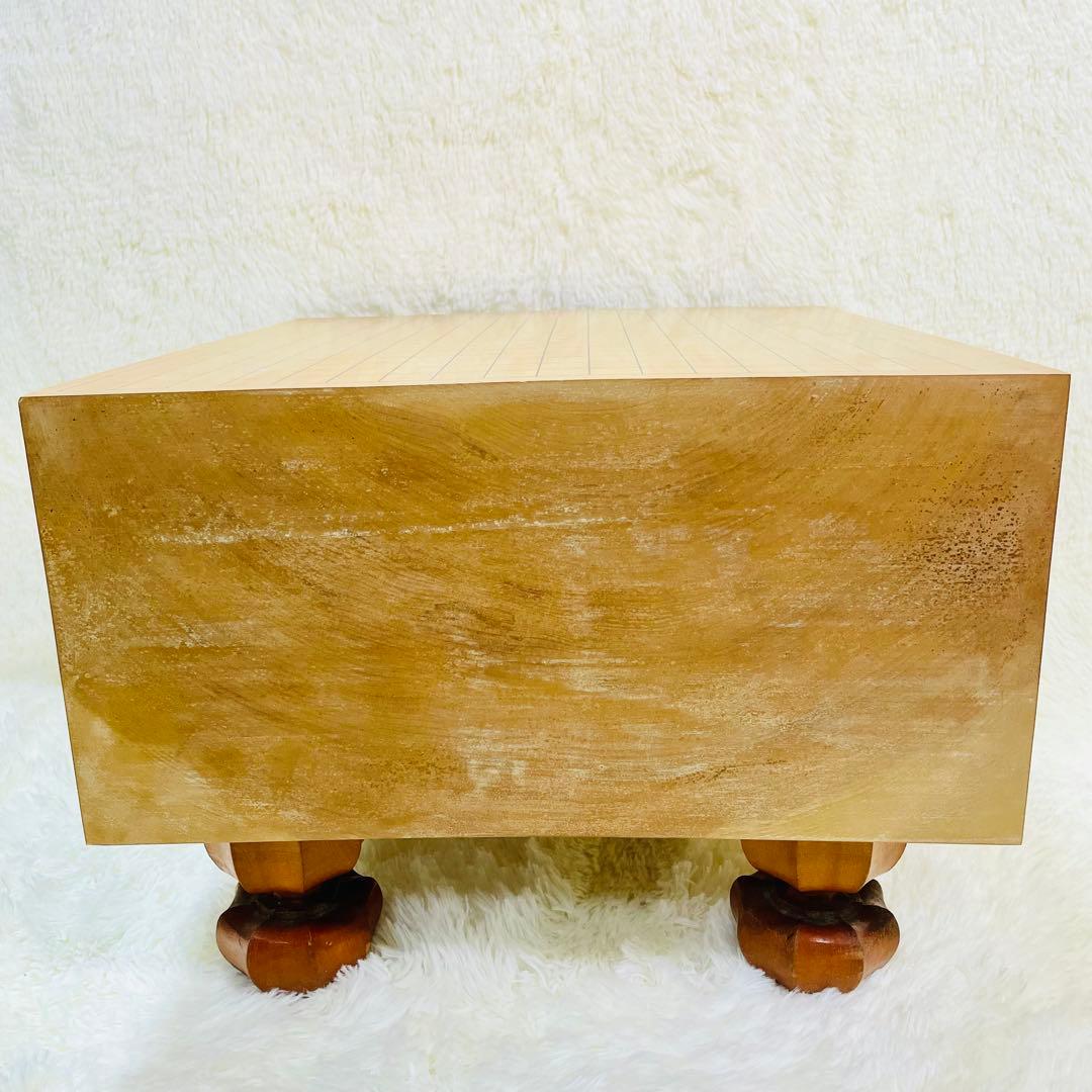 囲碁盤　脚付き　厚み6寸6分　ヘソあり　板目木裏　桐製カバー付き