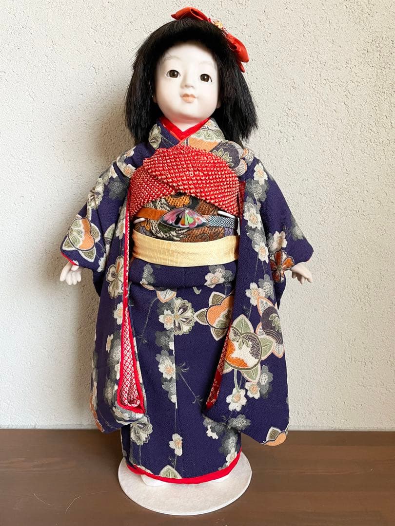 ビスクドール 日本人形 ハンドメイド 市松人形 着物 創作人形 和 アンティーク