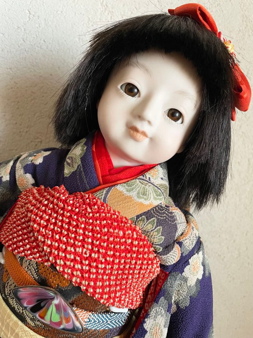 ビスクドール 日本人形 ハンドメイド 市松人形 着物 創作人形 和 アンティーク