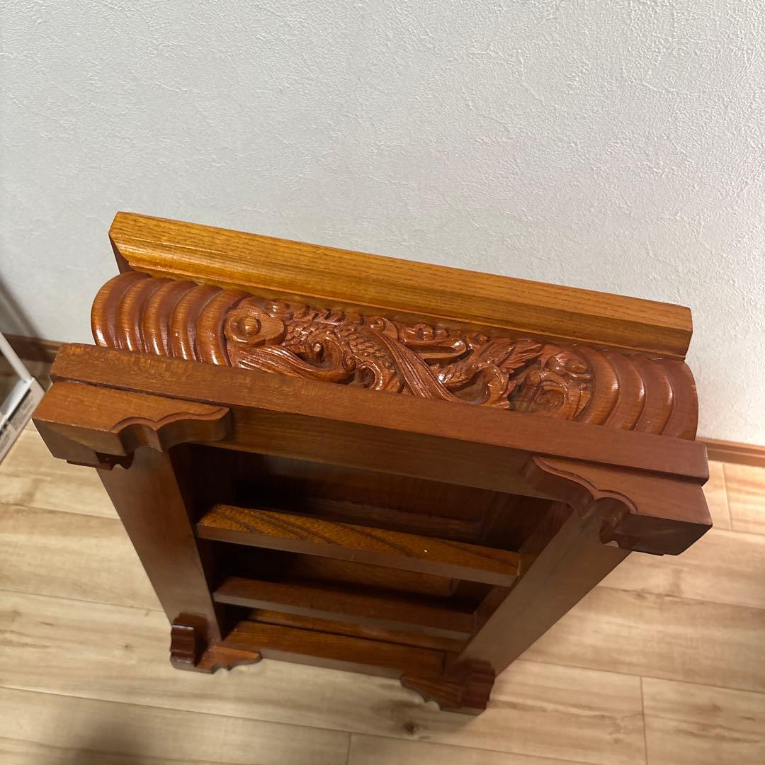 木製　花台　彫刻　龍　重厚　美品　最安値