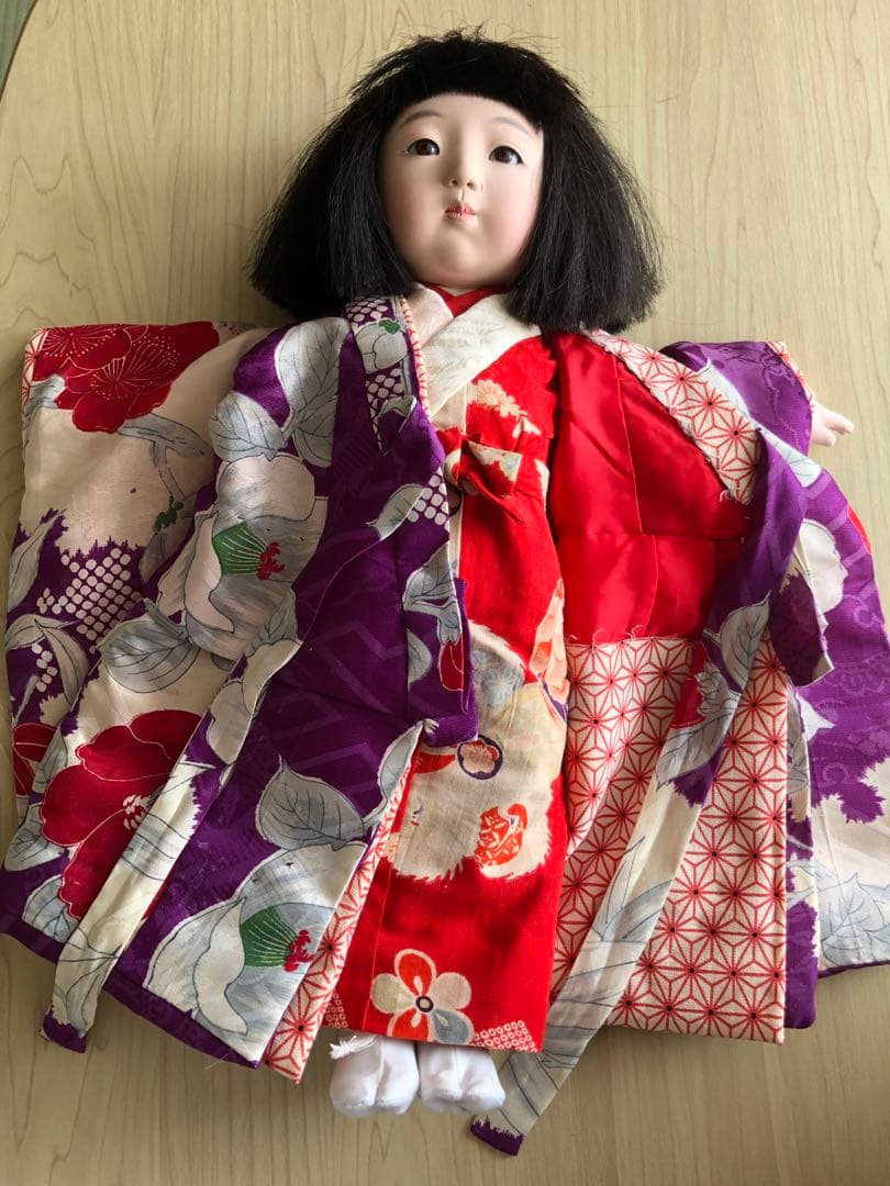 市松人形 約40cm+衣装+立て台