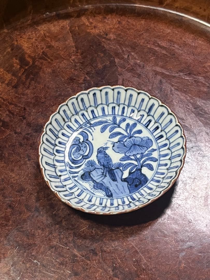 古伊万里　藍九谷　小皿　無傷完品　新渡　古染付　民芸　民藝　古九谷　初期伊万里