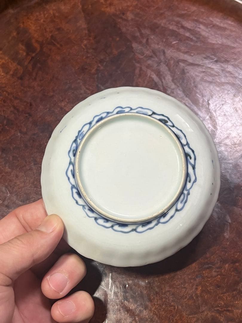 古伊万里　藍九谷　小皿　無傷完品　新渡　古染付　民芸　民藝　古九谷　初期伊万里