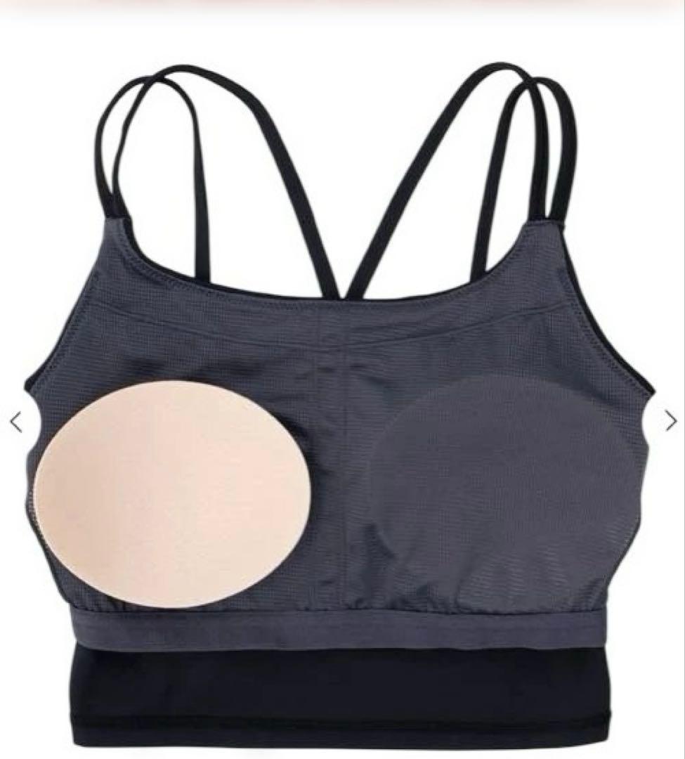 スカーラ　ブラトップ付きフラワーレーストップス　ブラック　S