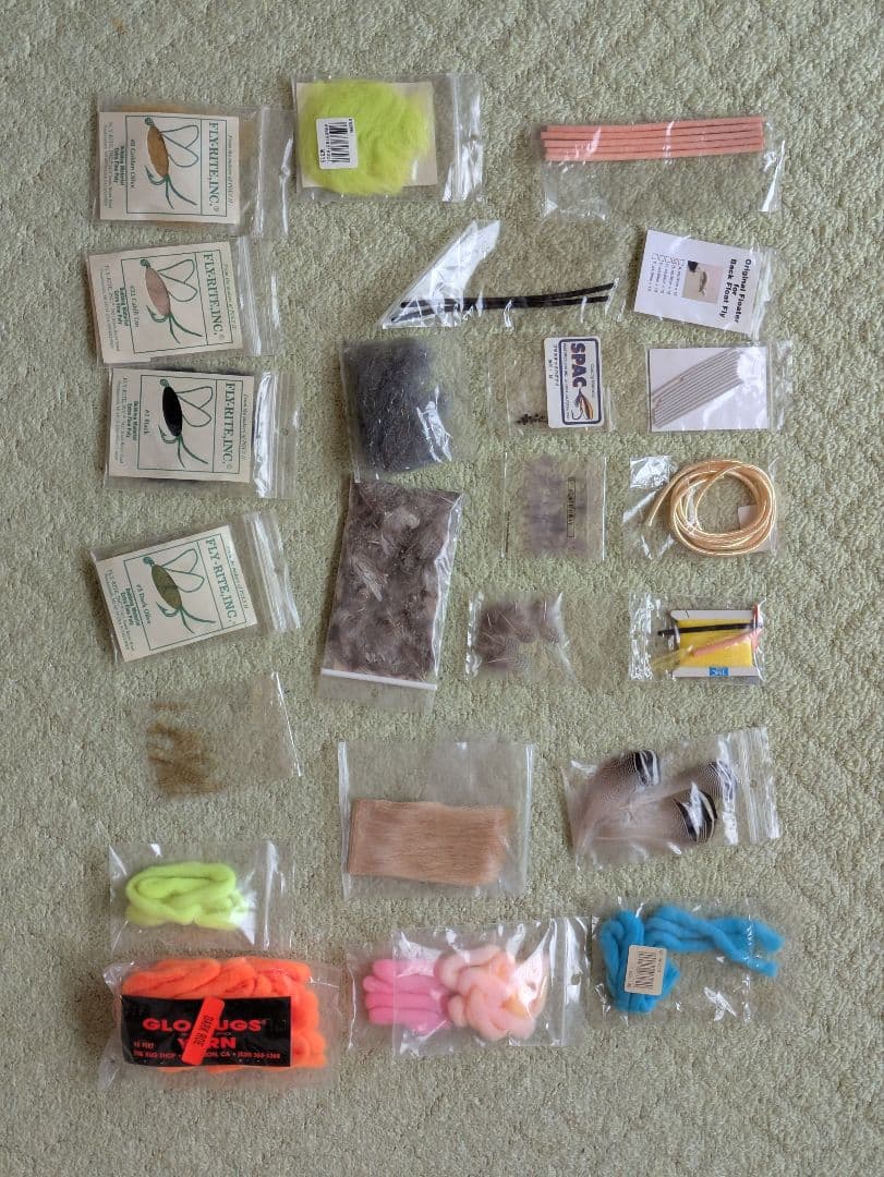 フライタイングツール、マテリアル、フック