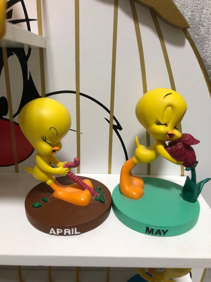 ルーニーチューンズトゥイーティーフィギュア鳥かご壁掛けカレンダーUSコレクター品