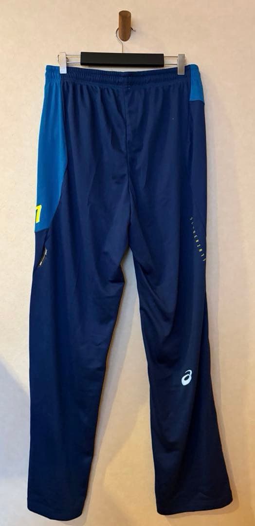 asics A77 トレーニングジャケットパンツセット　ハーフパンツ付き　ブルー