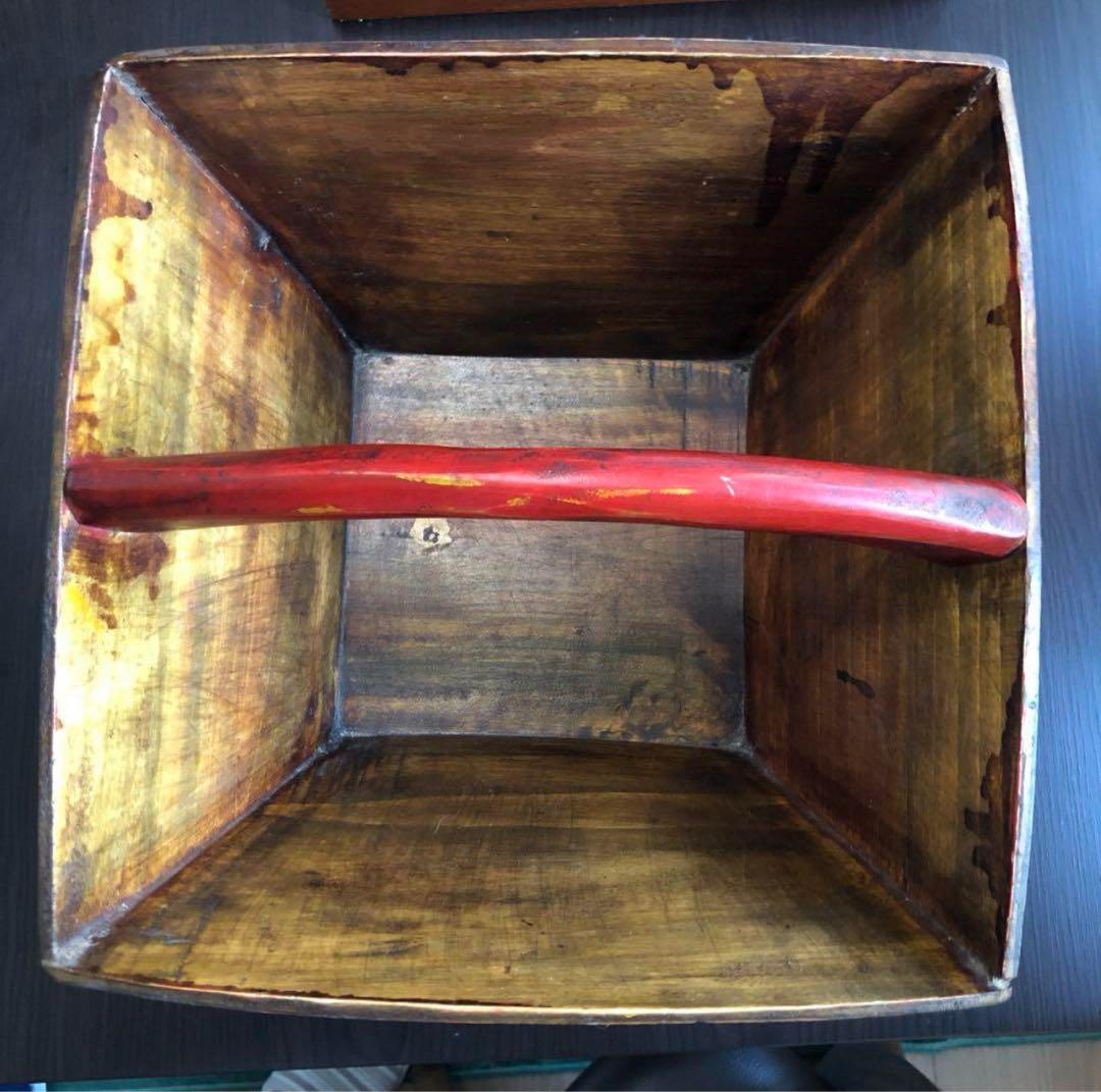 清代 木製龍紋斗