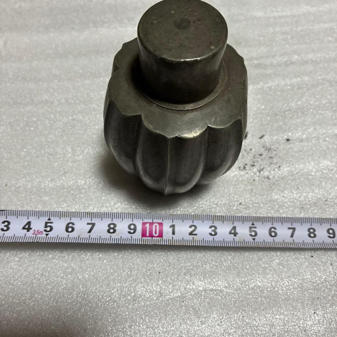 古錫 茶葉罐 乾茂自造 「錫製光面無紋茶心壺」 茶筒 茶入 茶純錫 金工 茶器