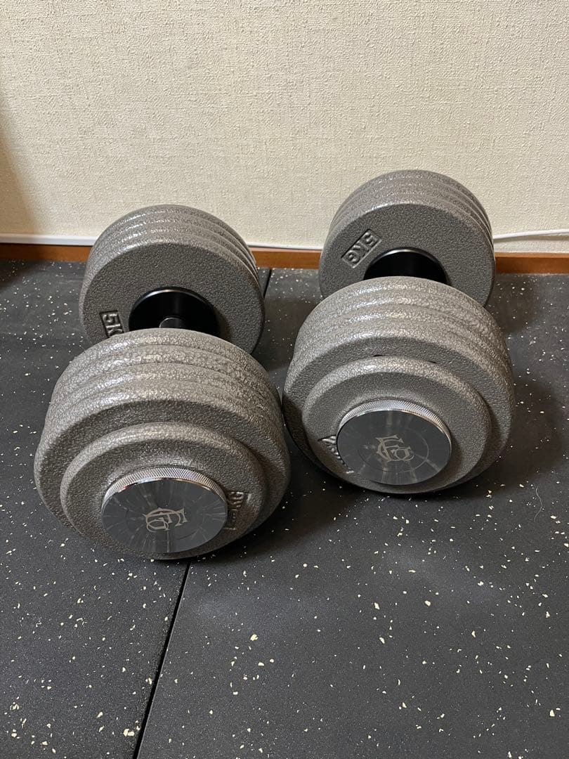 再値下しましたGFCダンベルグリップ（中・短2セット）モリヤプレート125kg