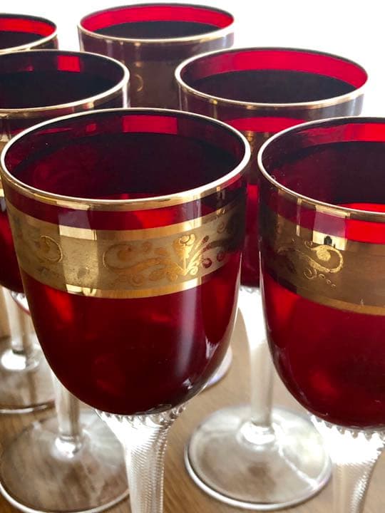 ベネチアングラス　ワイングラス 6客セット アンティーク 美品