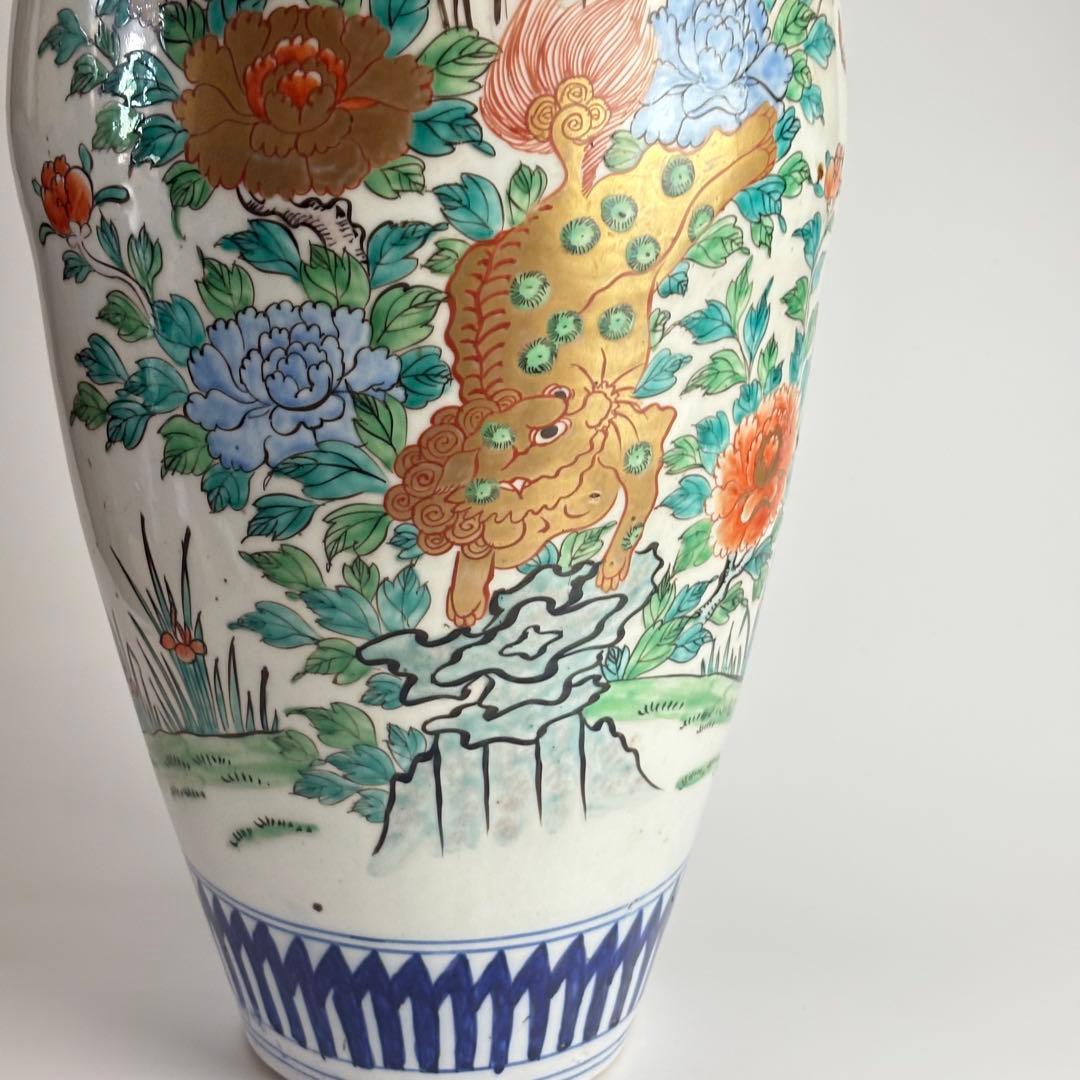 伊万里 色絵 金彩 染付 高さ約56cm 花瓶 花生 飾壷 飾瓶