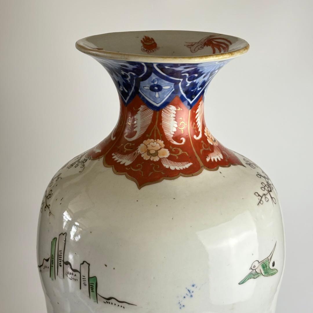 伊万里 色絵 金彩 染付 高さ約56cm 花瓶 花生 飾壷 飾瓶