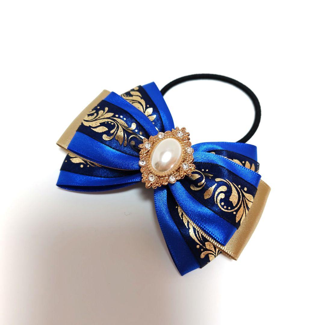 ★ペンライトリボン キンブレリボン★黒×金 ブラック ゴールド 手首にも可愛い