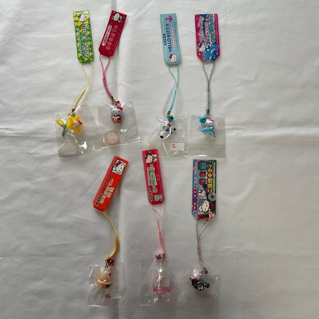 新品◆ご当地キティ 栃木 群馬 神奈川 根付けストラップ 7個セット◆匿名配送