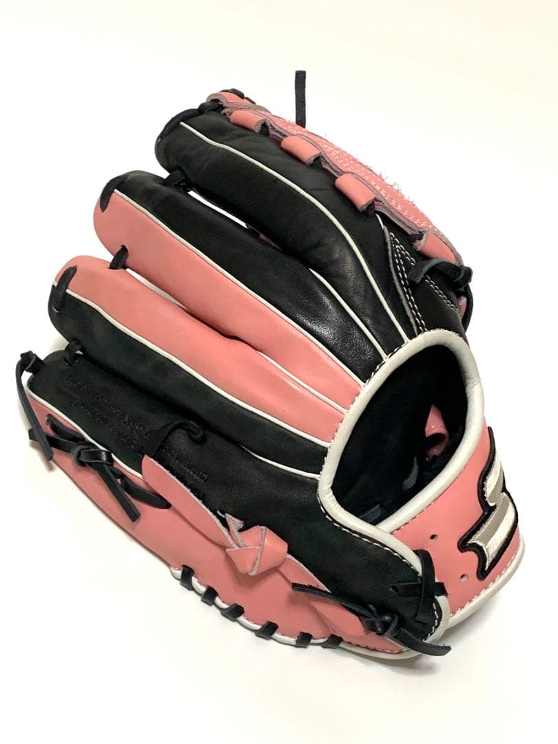 【美品】SSK 少年軟式野球グローブ 右投 ピンクxブラック