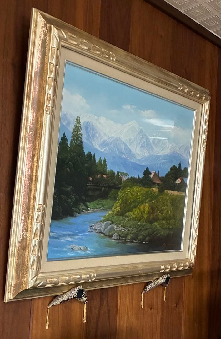 金色装飾フレーム 油彩画 自然風景