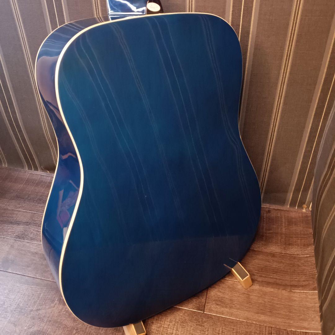 新品弦 軽量 初心者 ビギナー向け アコースティックギター ブルー 青