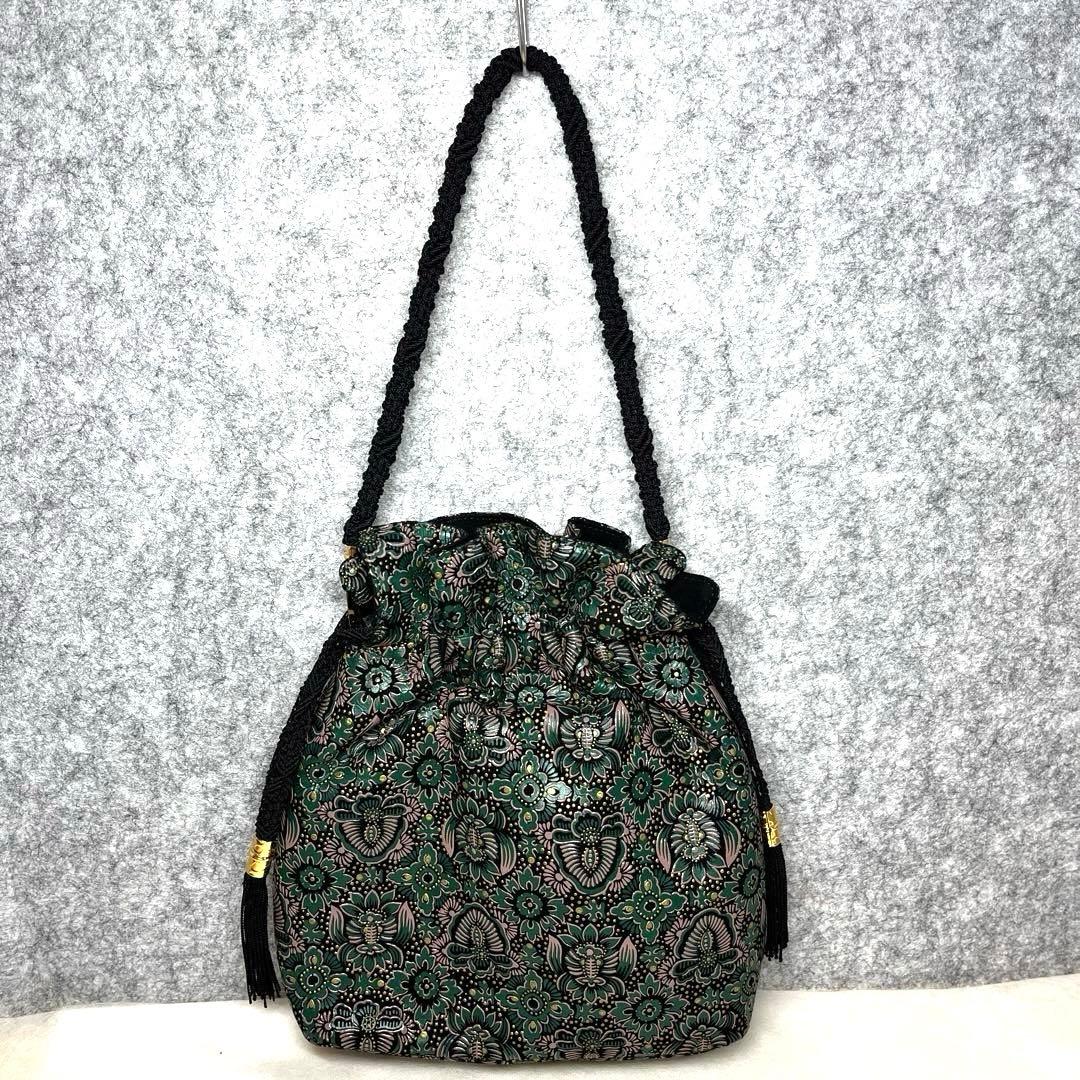 【美品】印傳屋　インデンヤ　巾着バッグ　ポーチ