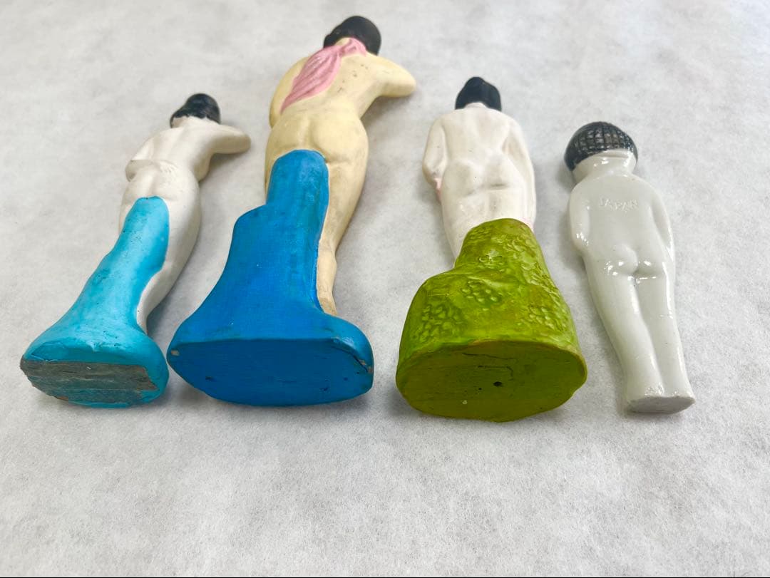昭和初期 女性像 土人形 裸体表現 10体セット 全長約10〜18cm 美品