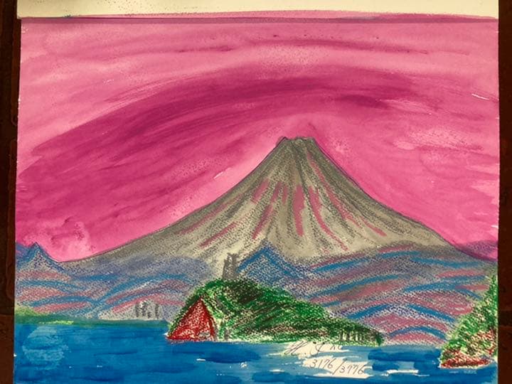 幻想絵画、空飛ぶ画家糸川裕志の富士山曼荼羅の水彩画アルバム