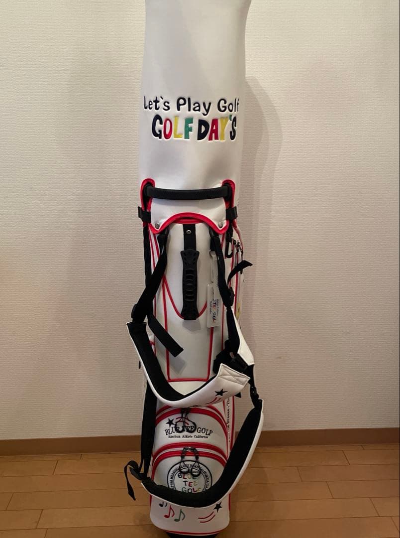 ブルーティーゴルフ スタンドキャディバッグ ホワイト/レッド