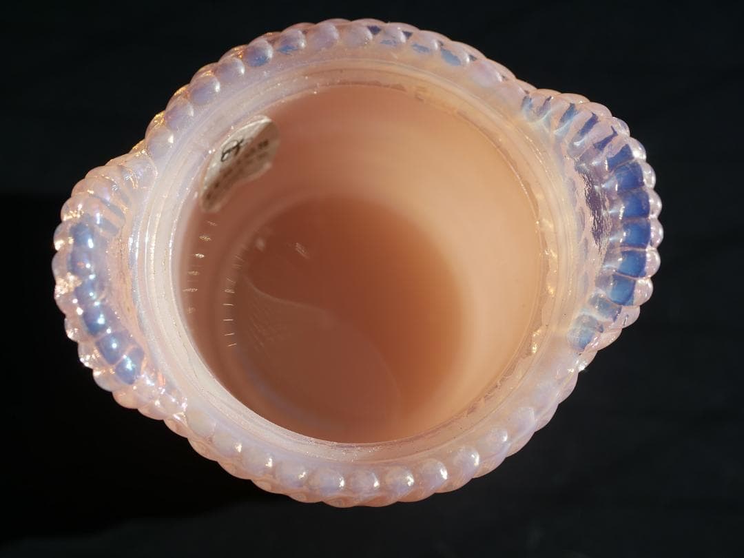 フェントン イリデセントグラス バードオンザネスト 蓋付き小物入れ