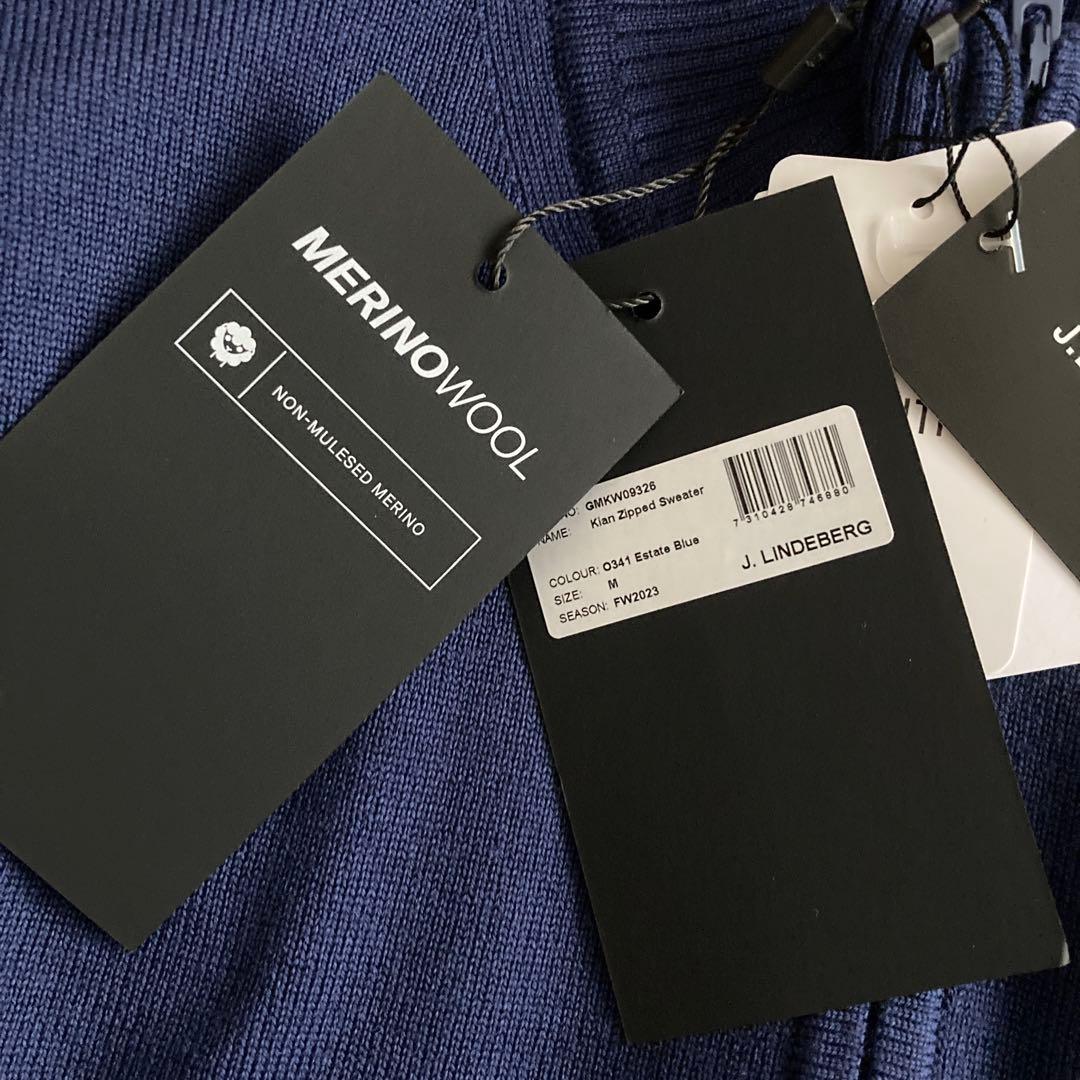 【新品】J.LINDEBERG ゴルフセーターハーフジップアップM(46) 秋冬